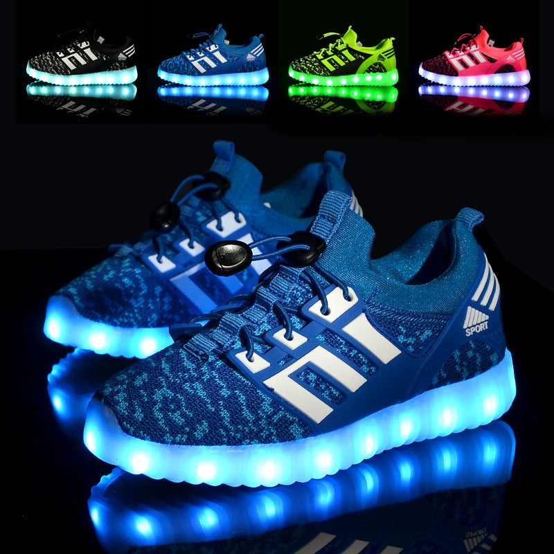 Lighting Shoes Children's Shoes New Spring And Autumn Led Charging Light-Emitting Shoes Usb Colorful Light Shoes Trend