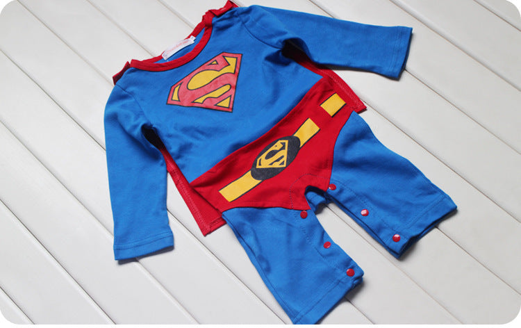 Superman Harper with Cloak Embroidery SUPERMAN Wukong Creeper Baby Suit Jumpsuit