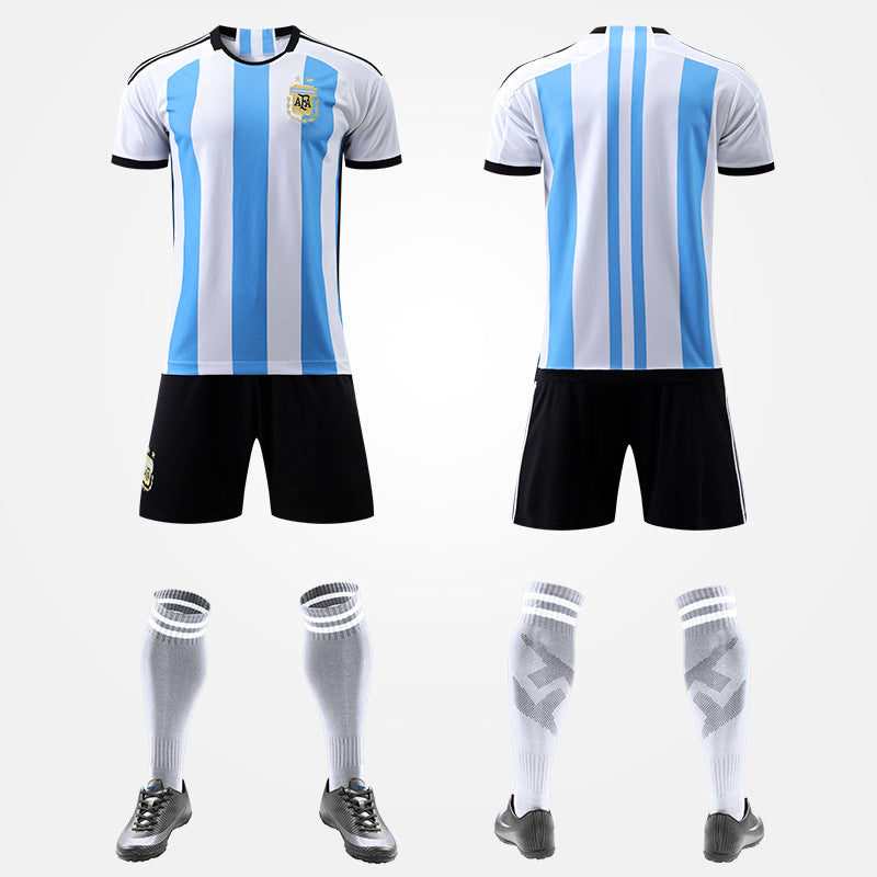 World Cup Qatar Football Shirt Set National Team Kit Portugal Argentina Brazil Home Away Shirt Boys and Girls