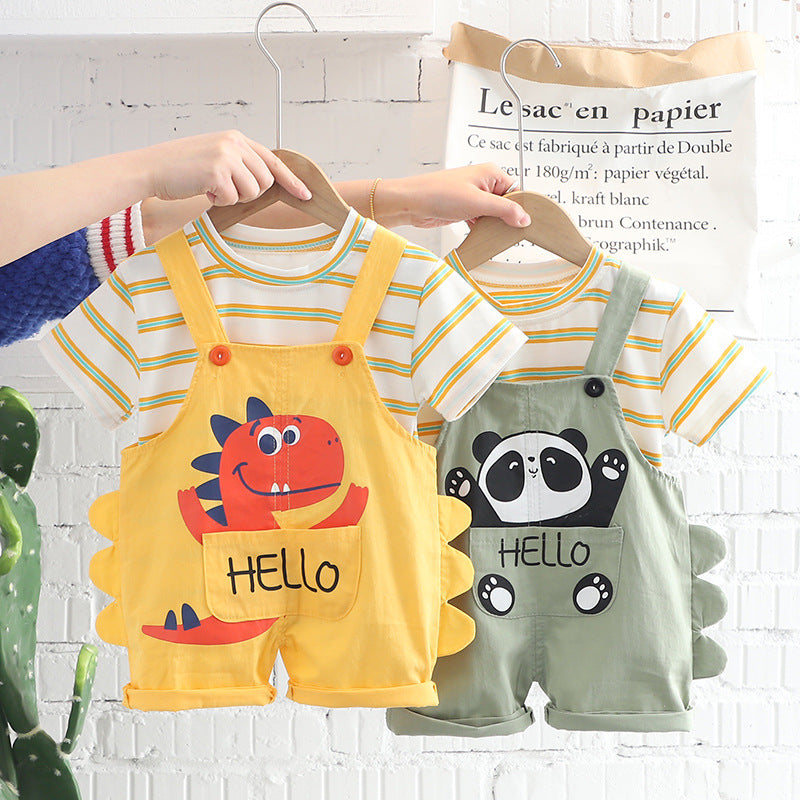 Children's Suit Summer New Baby Overalls 1-4 Years Old Infant T-Shirt Two Pieces