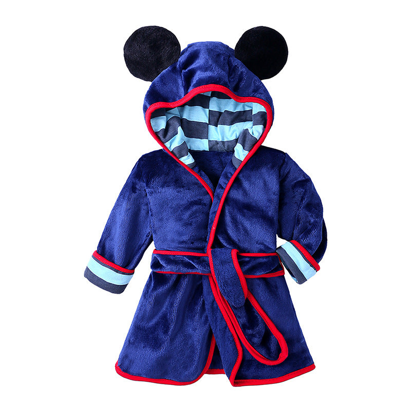 Boys and Girls Bathrobes Children's Cartoon Bathrobes Multicolor Home Pajamas