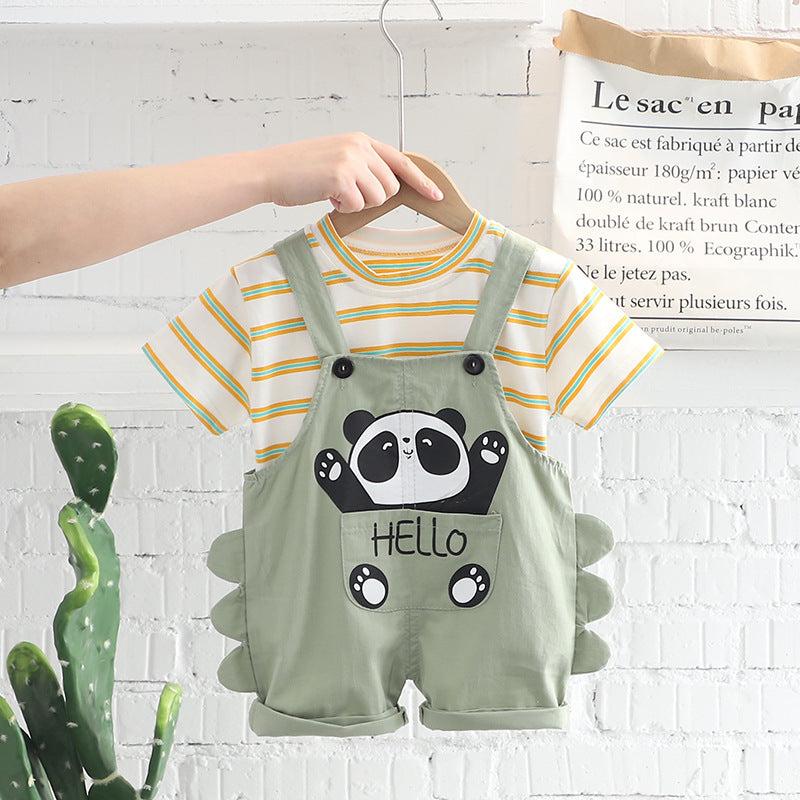 Children's Suit Summer New Baby Overalls 1-4 Years Old Infant T-Shirt Two Pieces