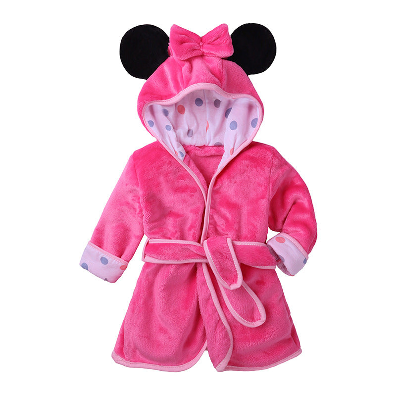 Boys and Girls Bathrobes Children's Cartoon Bathrobes Multicolor Home Pajamas